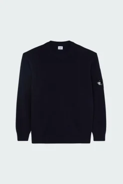 KNITWEAR CREW NECK IN LAMBSWOOL GRS - Pull | Bleu