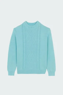 Le pull en maille bleu glacier - Pull | Bleu