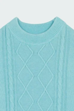 Le pull en maille bleu glacier - Pull | Bleu