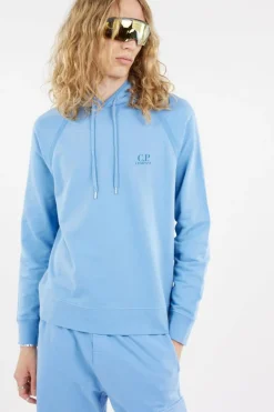 LIGHT FLEECE LOGO HOODED SWEATSHIRT - Hoodie | Bleu