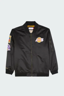 LIGHTWEIGHT SATIN BOMBER VINTAGE LOGO - Bomber | Noir