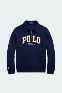 Logo Fleece Collared Sweatshirt - Sweatshirt | Bleu