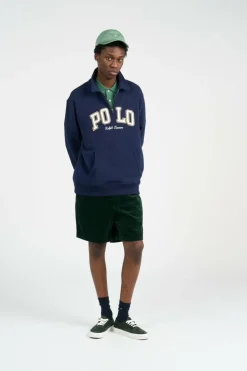 Logo Fleece Collared Sweatshirt - Sweatshirt | Bleu