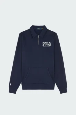 Logo Fleece Collared Sweatshirt - Sweatshirt | Bleu