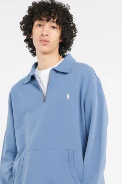 Loopback Fleece Quarter-Zip Sweatshirt - Sweatshirt | Bleu