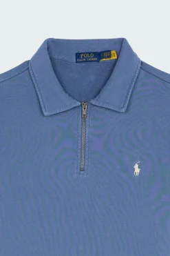 Loopback Fleece Quarter-Zip Sweatshirt - Sweatshirt | Bleu