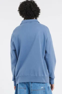 Loopback Fleece Quarter-Zip Sweatshirt - Sweatshirt | Bleu