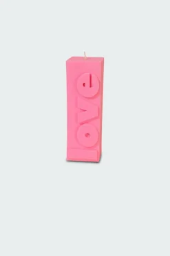 LOVE SLOGAN BLOCK PILLAR CANDLE - Bougie | Rose