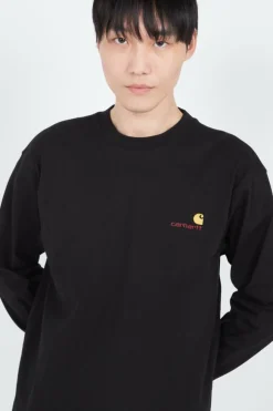 L/S American Script T-Shirt - T-shirt | Noir