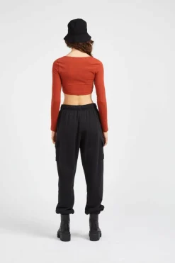 LS CROP TOP - Top court | Orange