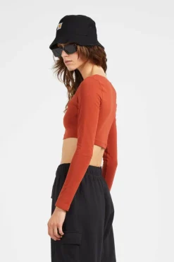 LS CROP TOP - Top court | Orange