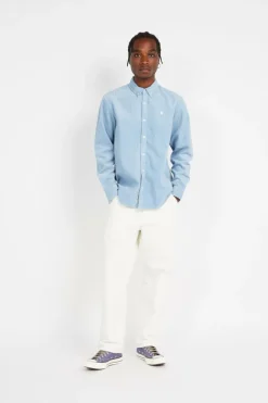 L/S MADISON CORD - Surchemise col américain en coton | Bleu