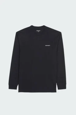 L/S Script Embroidery T-Shirt - T-shirt | Noir