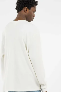 LS WAFFLE BADGE CREW - Pull | Blanc