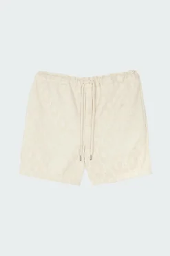 MACHU TERRY - Short droit imprimé en coton | Beige