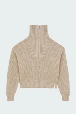 Merino half zip - Pull | Beige