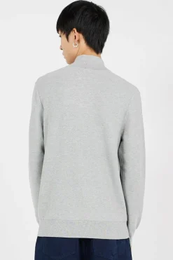 Mesh-Knit Cotton Quarter - Sweatshirt | Gris