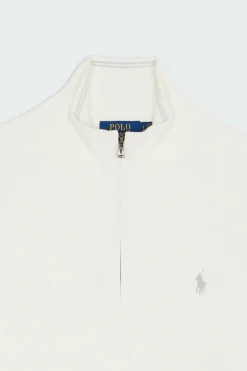 Mesh-Knit Cotton Quarter-Zip Sweater - Pull | Beige