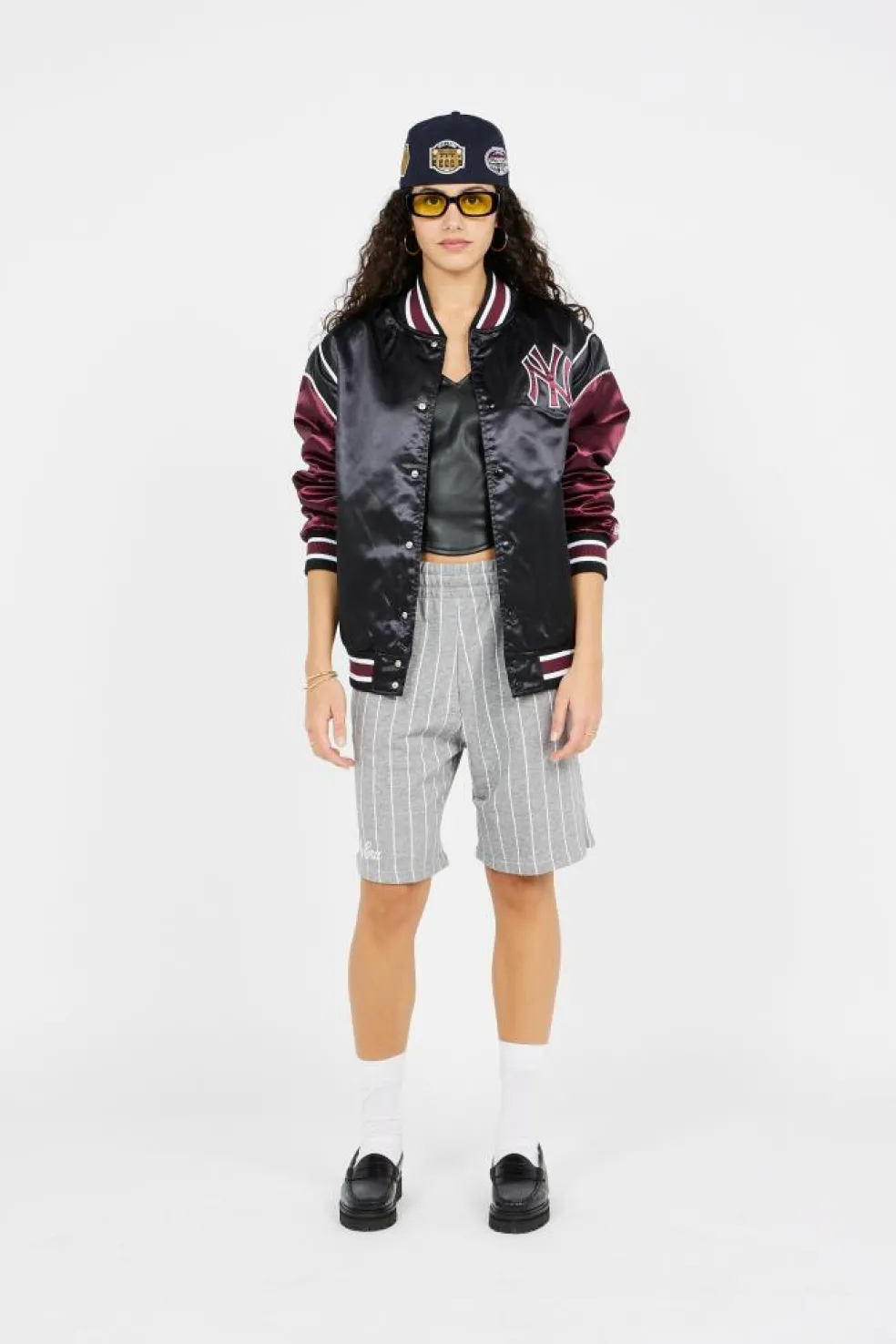 MLB SATIN VARSITY - bomber | Noir