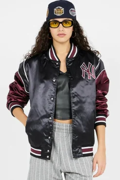 MLB SATIN VARSITY - bomber | Noir