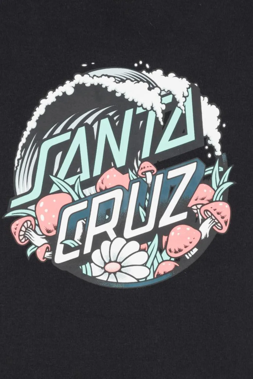 Mushroom Wave Dot Splice Center T-Shirt - Top | Noir