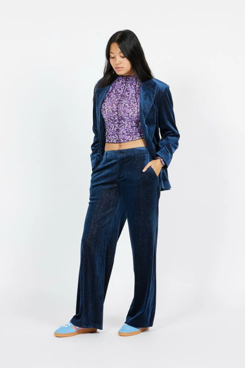 NMAIDA LS GLITTER BLAZER - Blazer | Bleu