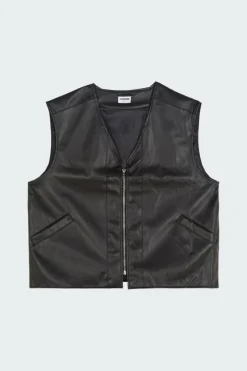 NMGINO PU S/L OVERSIZE GILET WVN LAB - Veste | Noir