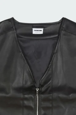 NMGINO PU S/L OVERSIZE GILET WVN LAB - Veste | Noir