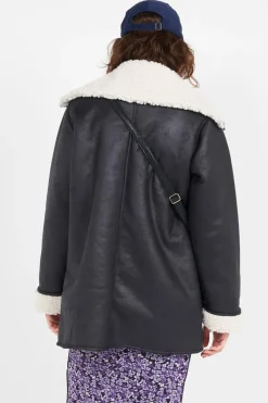 NMHAILEY L/S HIGHNECK 2WAY ZIP PU JACKET - Veste | Noir