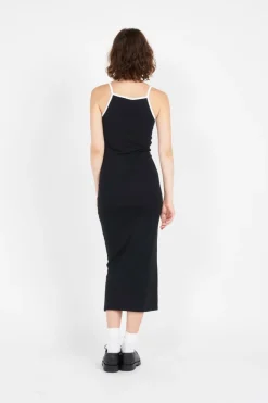 NMKARIN S/L CONTRAST BODYCON DRESS LAB - Robe | Noir