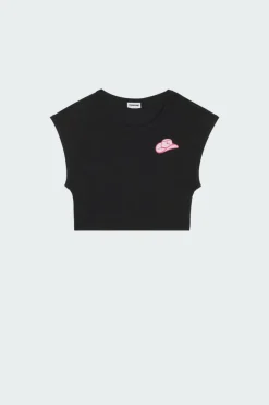 NMKATINKA S/S GLITTER T-SHIRT JRS FWD - Crop top | Noir