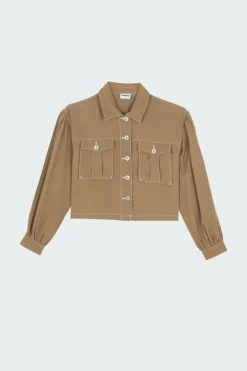 NMMILLE L/S COLORED DENIM JACKET LAB - Chemise | Marron