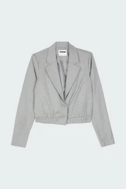 NMXAVIER L/S CROP BLAZER WVN LAB - Veste | Gris