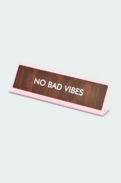 No Bad Vibes Deskplate Sign - Plaque de bureau | Multicolore