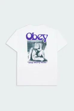 OBEY STOP WORRY NOW - T-shirt | Blanc