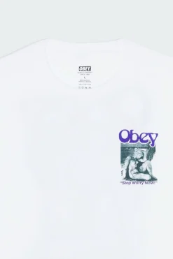 OBEY STOP WORRY NOW - T-shirt | Blanc