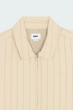 OBEY STRIPE ZIP - Veste | Beige