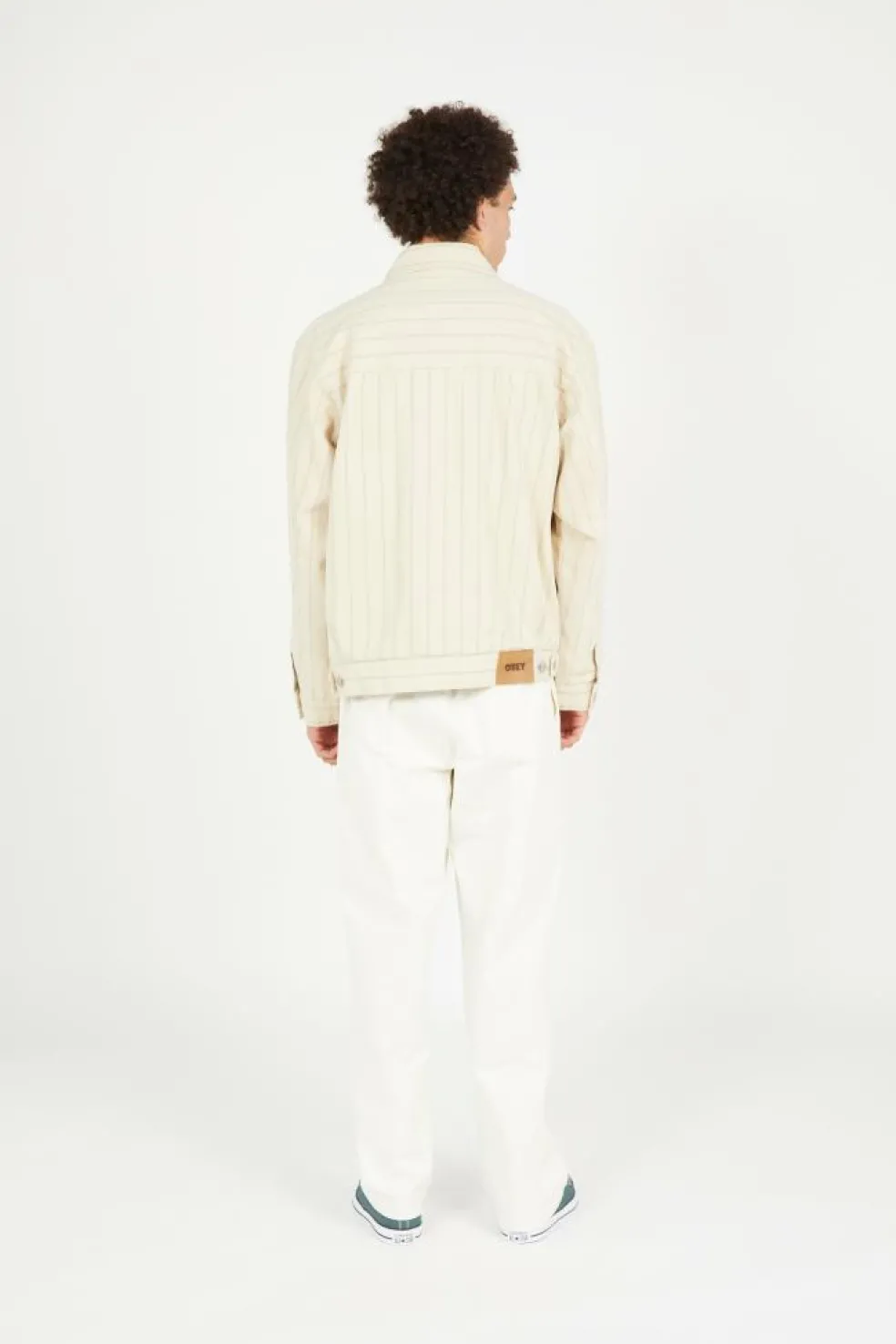 OBEY STRIPE ZIP - Veste | Beige