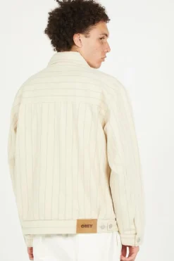 OBEY STRIPE ZIP - Veste | Beige