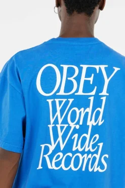 OBEY WORLDWIDE RECORDS - T-shirt | Bleu