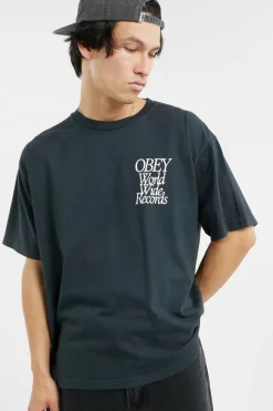 OBEY WORLDWIDE RECORDS - T-shirt | Noir