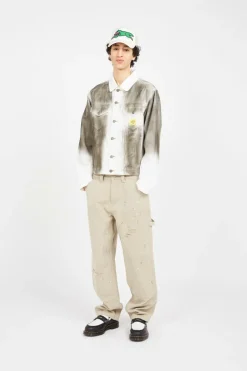 OIL STAINED TRUCKER - Veste | Blanc