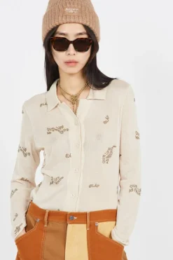 OLAF WMN AOP SHEER SHIRT - Chemise | Beige