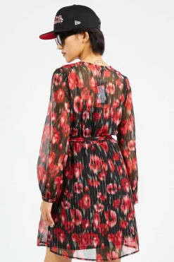 ONLMARISE LUREX L/S V-NECK DRESS CS PTM - robe | Rouge