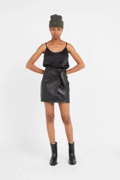 ONLMIA FAUX LEATHER KNOT SKIRT OTW - Jupe | Noir
