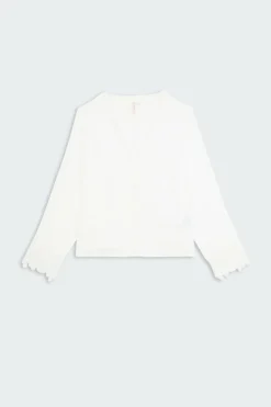 ONLMOLLY LS V-NECK LACE TOP WVN CS - Top | Beige