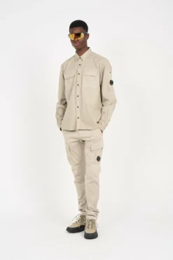 ORGANIC GABARDINE LENS - Chemise | Kaki