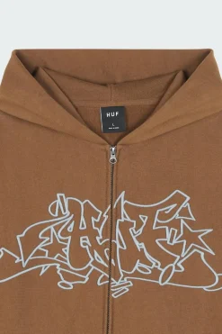 OUTLINES HEAV - Hoodie zippé | Marron