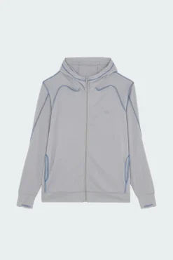 OVERLOCK MESH - Hoodie zippé | Gris