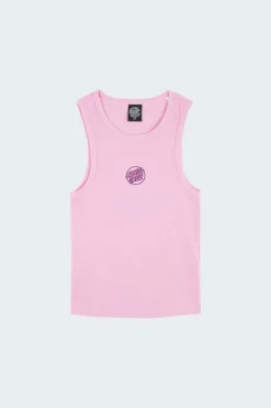 Partial Dot Emb Tank - Débardeur | Rose
